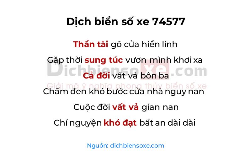 Dịch thơ biển số 74577