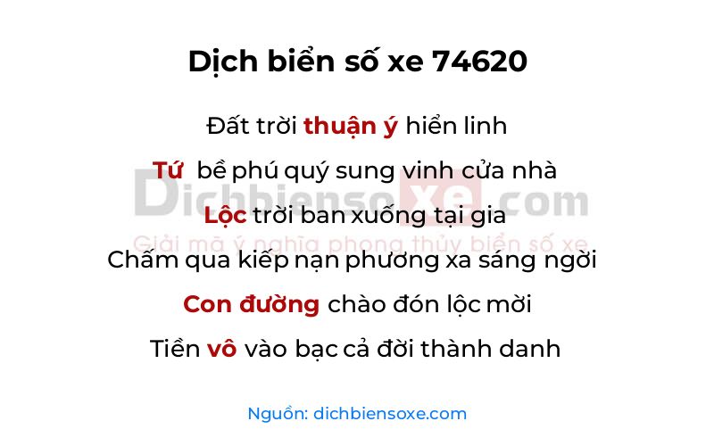 Dịch thơ biển số 74620