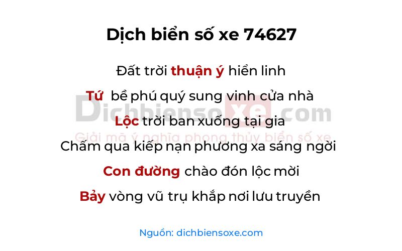 Dịch thơ biển số 74627