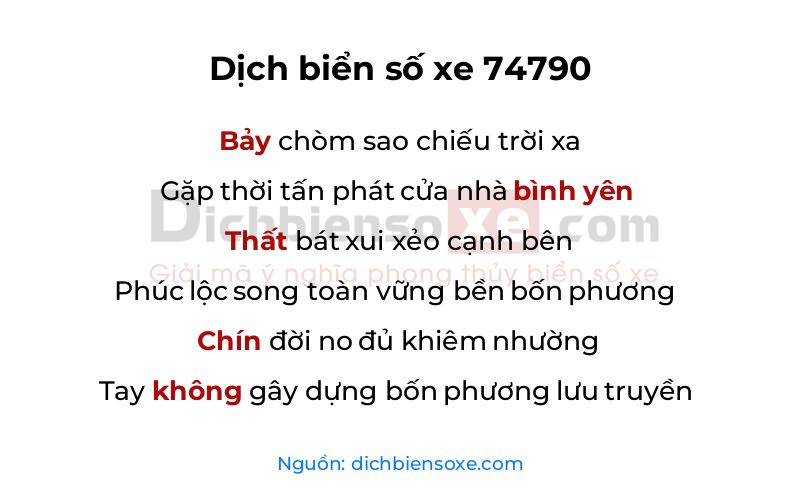 Dịch thơ biển số 74790
