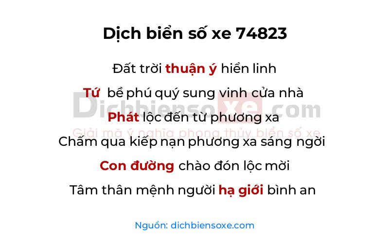 Dịch thơ biển số 74823