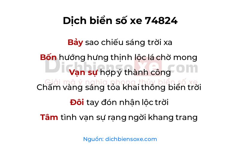 Dịch thơ biển số 74824