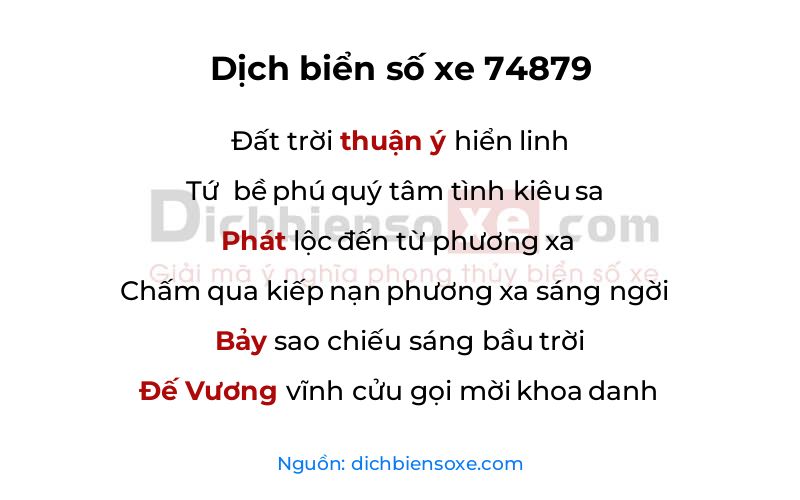 Dịch thơ biển số 74879