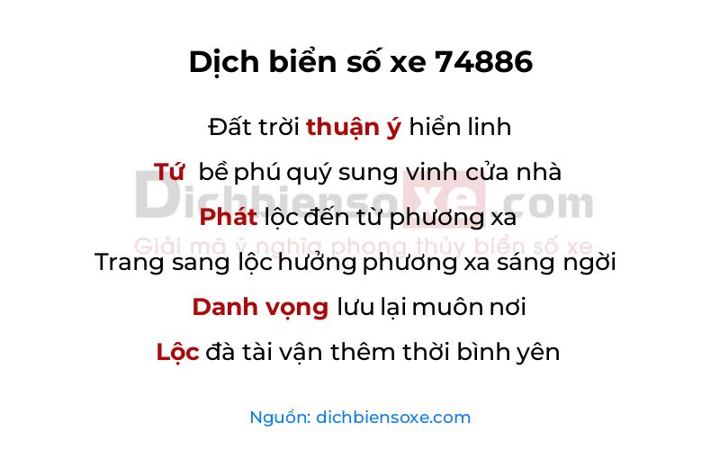Dịch thơ biển số 74886
