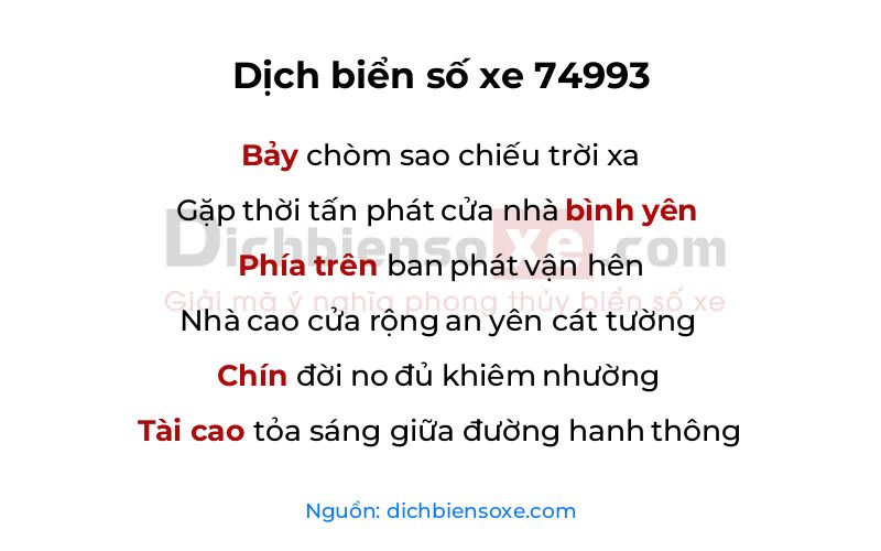 Dịch thơ biển số 74993