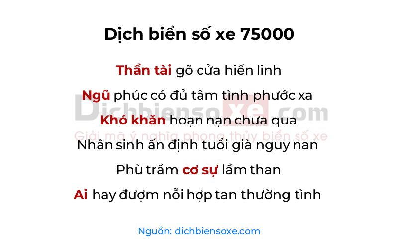 Dịch thơ biển số 75000