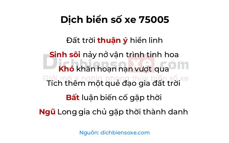 Dịch thơ biển số 75005