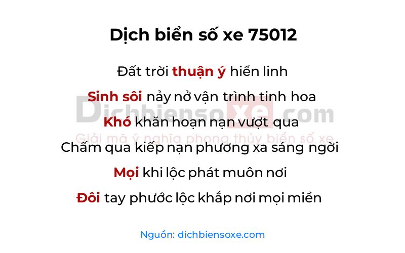 Dịch thơ biển số 75012