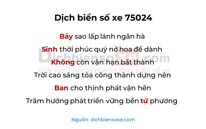 Dịch thơ biển số 75024