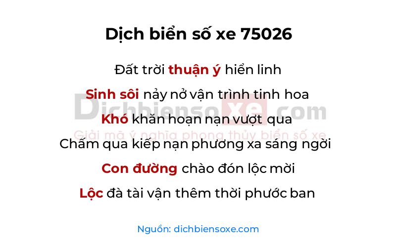 Dịch thơ biển số 75026