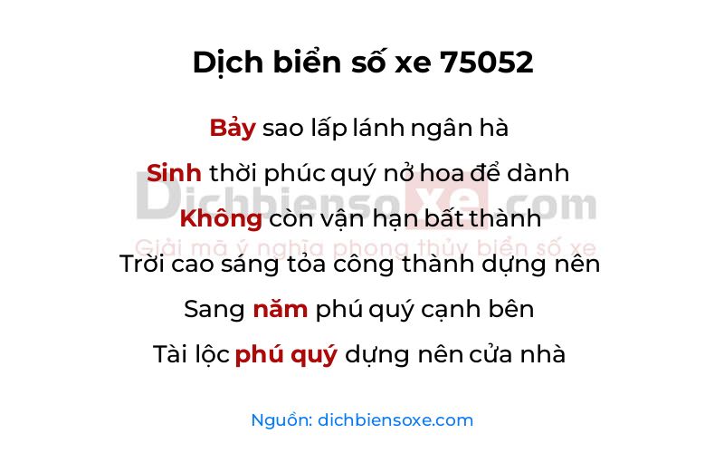 Dịch thơ biển số 75052