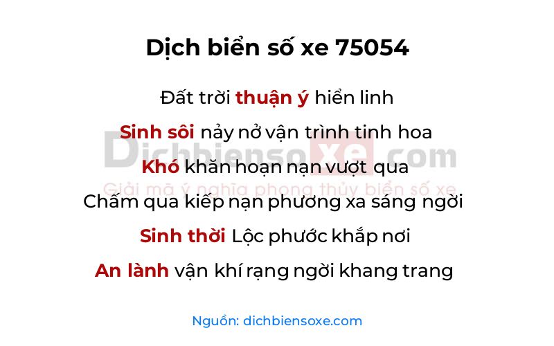 Dịch thơ biển số 75054