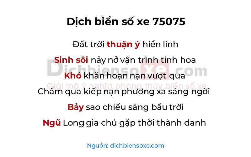 Dịch thơ biển số 75075
