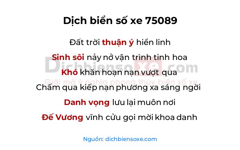 Dịch thơ biển số 75089