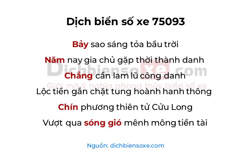 Dịch thơ biển số 75093