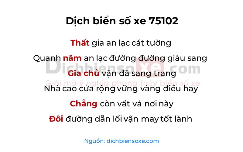 Dịch thơ biển số 75102