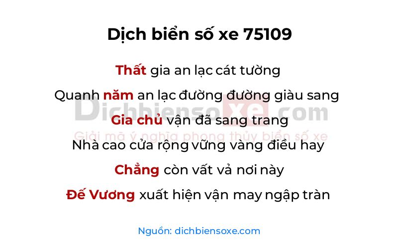Dịch thơ biển số 75109