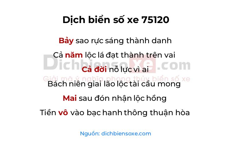 Dịch thơ biển số 75120