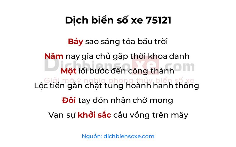 Dịch thơ biển số 75121
