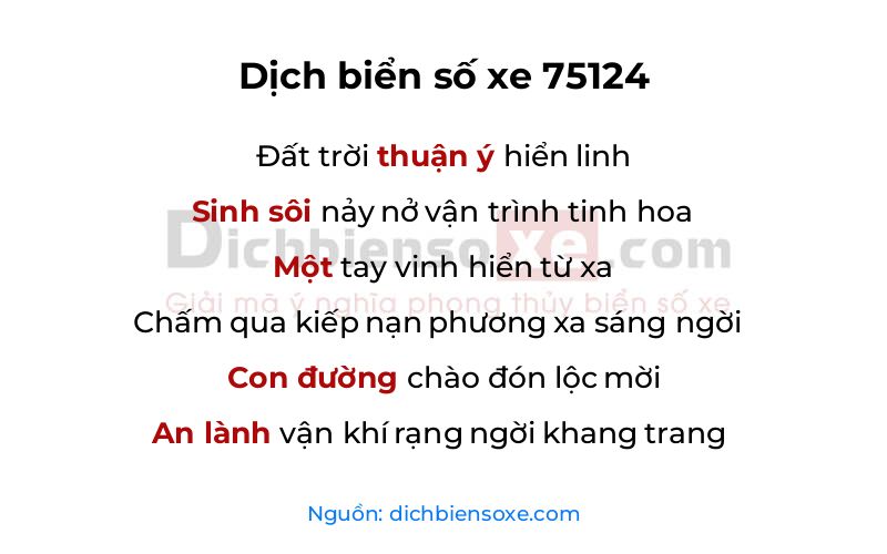 Dịch thơ biển số 75124