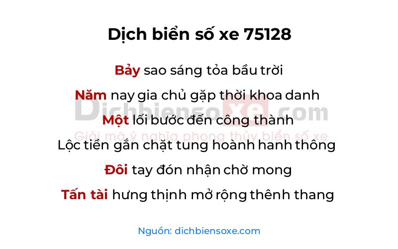 Dịch thơ biển số 75128