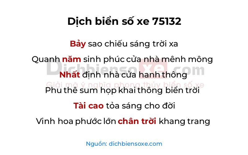 Dịch thơ biển số 75132
