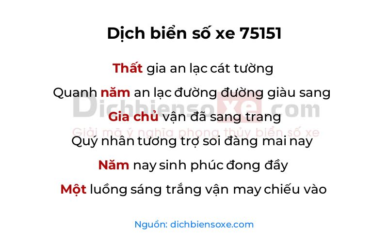 Dịch thơ biển số 75151