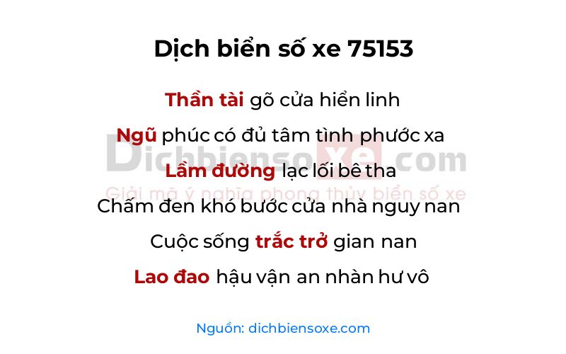 Dịch thơ biển số 75153
