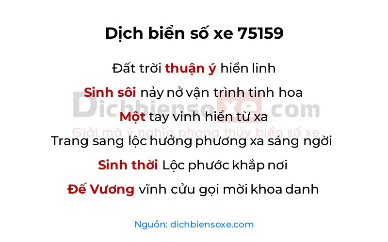 Dịch thơ biển số 75159