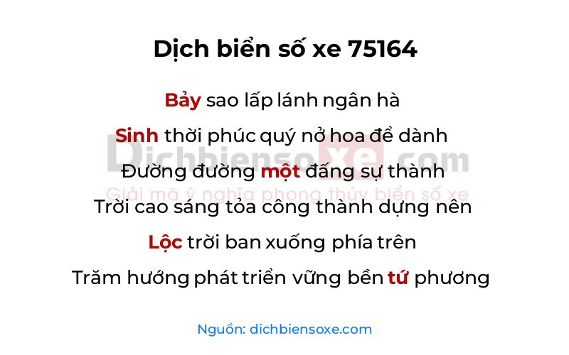 Dịch thơ biển số 75164
