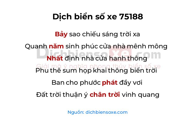 Dịch thơ biển số 75188