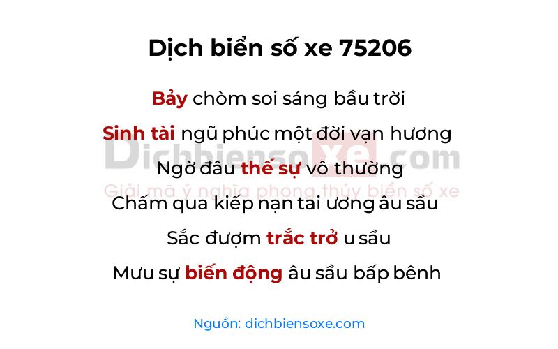 Dịch thơ biển số 75206