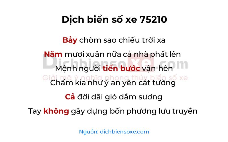 Dịch thơ biển số 75210
