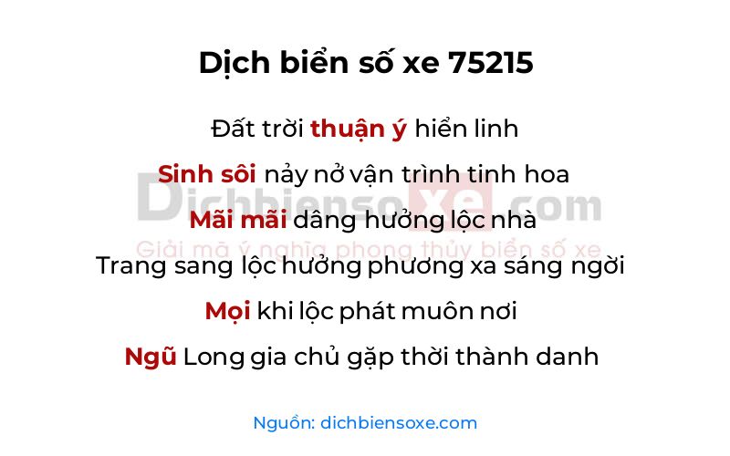 Dịch thơ biển số 75215