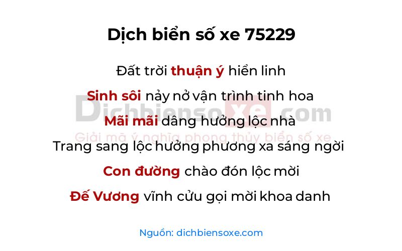 Dịch thơ biển số 75229