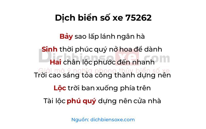 Dịch thơ biển số 75262