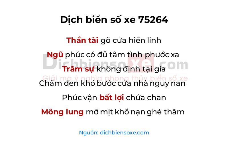 Dịch thơ biển số 75264