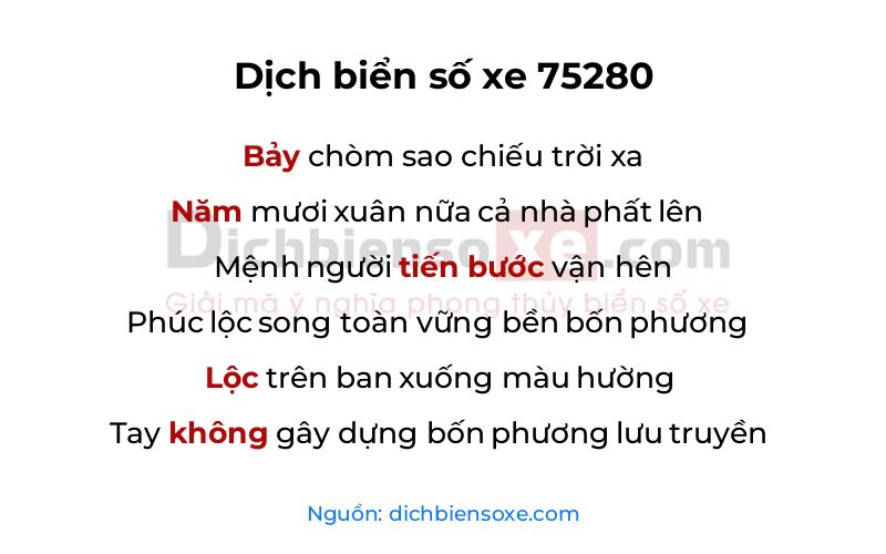 Dịch thơ biển số 75280