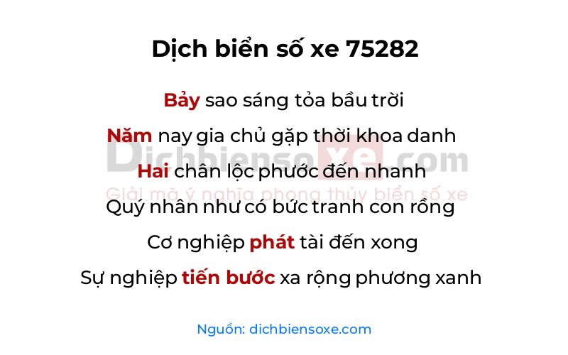 Dịch thơ biển số 75282