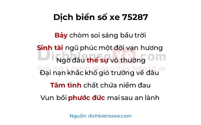 Dịch thơ biển số 75287