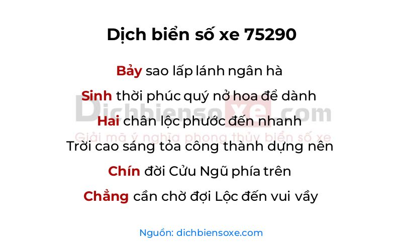 Dịch thơ biển số 75290