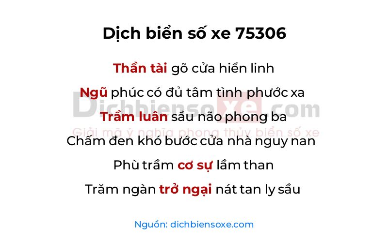 Dịch thơ biển số 75306