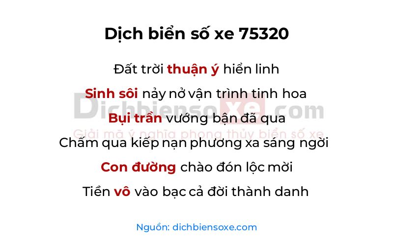 Dịch thơ biển số 75320