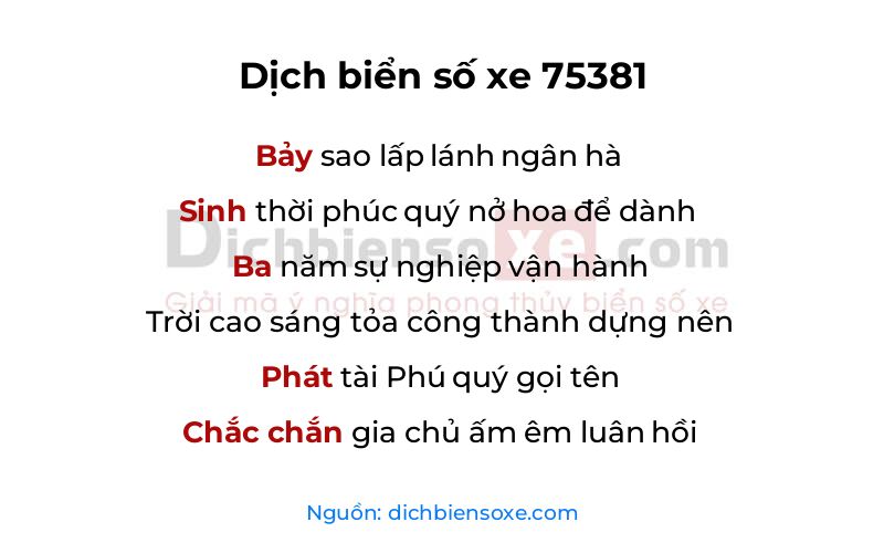 Dịch thơ biển số 75381
