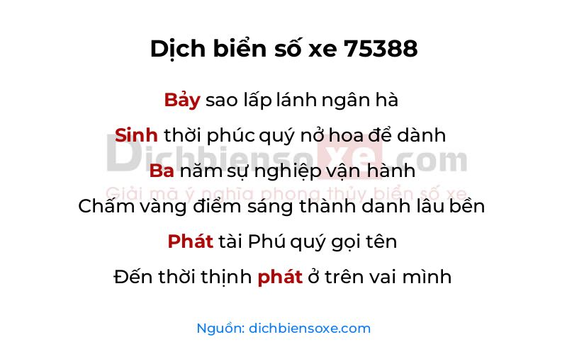 Dịch thơ biển số 75388