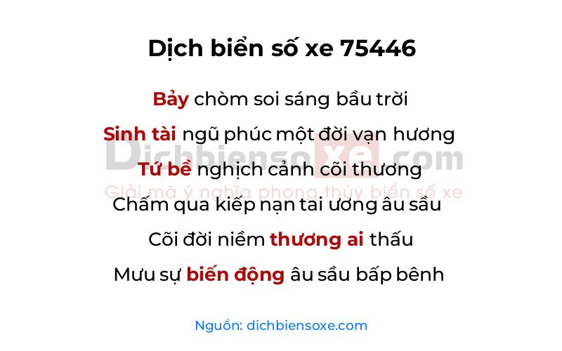 Dịch thơ biển số 75446
