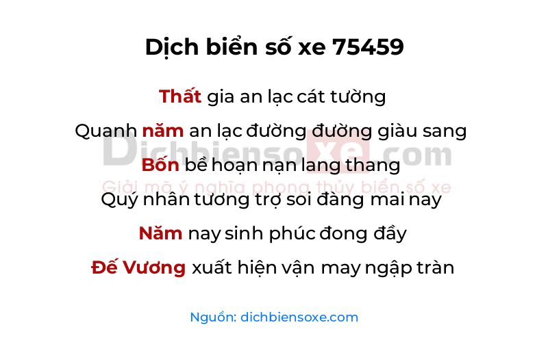 Dịch thơ biển số 75459