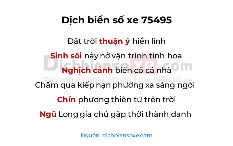 Dịch thơ biển số 75495