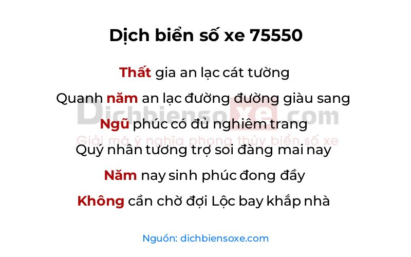 Dịch thơ biển số 75550