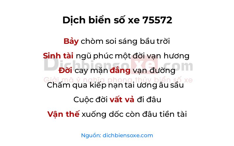 Dịch thơ biển số 75572